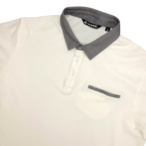 Travis Mathew Other - TravisMathew Polo Shirt Mens XL White Gray Dismal River Golf Pima Cotton Stretch